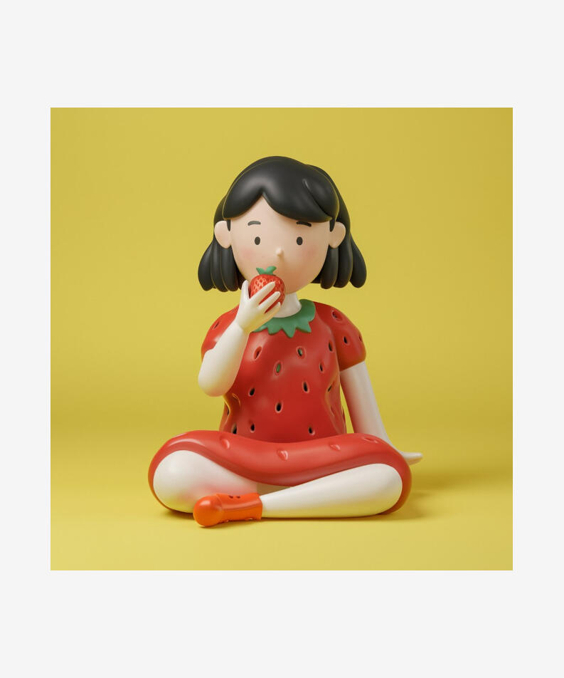Parisa Mousvi TBD Girl with Strawberry, 2024 3D-rendered, editioned